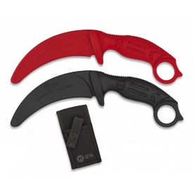 Couteau d'entraînement incurvé caoutchouc K25 rouge