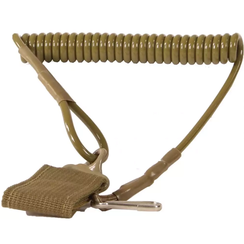 CABLE ÉLASTIQUE ANTI-PERTE PISTOLET - COULEUR NOIR & TAN -  DELTA TACTICS CABLE ÉLASTIQUE ANTI-PERTE PISTOLET - COULEUR NOIR & TAN -  DELTA TACTICS