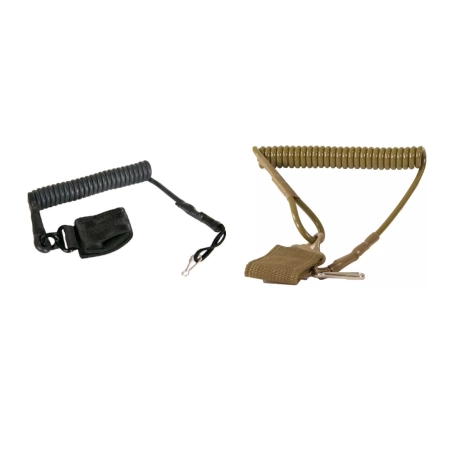 CABLE ÉLASTIQUE ANTI-PERTE PISTOLET - COULEUR NOIR & TAN -  DELTA TACTICS