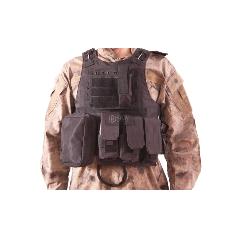 GILET PLATE CARRIER NOIR DELTA TACTICS V07
