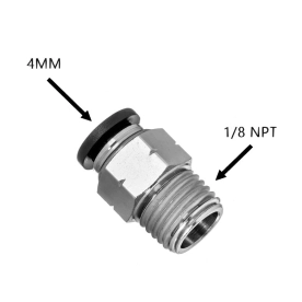 BalystiK Adaptateur 1/8 NPT male pour flexible 4mm