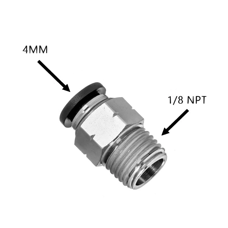 BalystiK Adaptateur 1/8 NPT male pour flexible 4mm