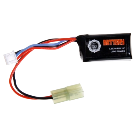 BATTERIE LIPO 7.4V 300 MAH 35C DUEL CODE