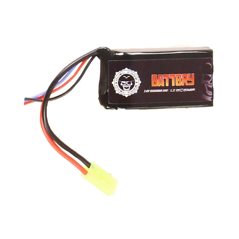 BATTERIE LIPO 7.4V 1500MAH 20C DUEL CODE