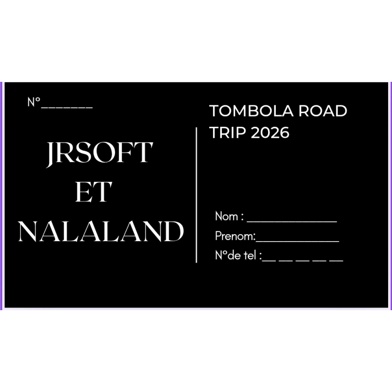 Tickets de Tombola - Road Trip de Nala Land 2026 Tickets de Tombola - Road Trip de Nala Land 2026