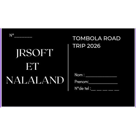 Tickets de Tombola - Road Trip de Nala Land 2026