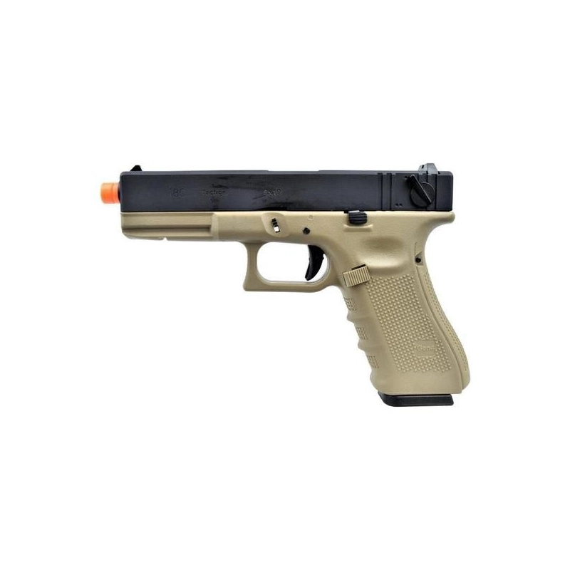 WE GAS PISTOLET G-18 GEN4 TAN ET NOIR