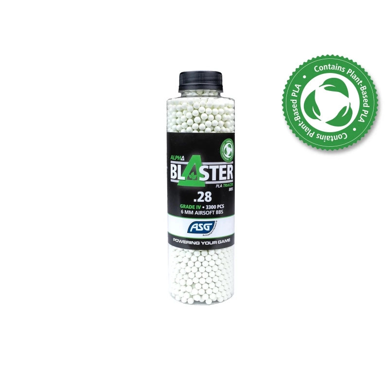 BILLES BIO 0.28G ALPHA BLASTER TRACANTE VERTE EN BOUTEILLE DE 3300