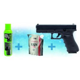 Pack de Noel réplique GBB Raven EU7 Noir + billes + gaz