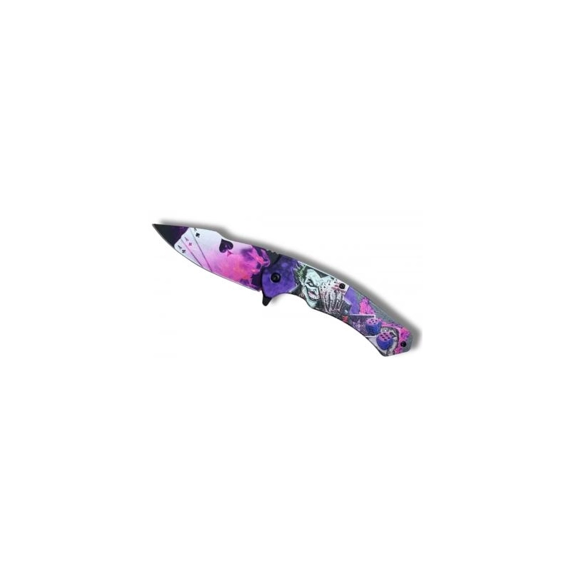 Couteau pliant ouverture assistée Joker/Poker lame 9cm +clip-ceinture