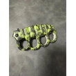 Couteau Poing Américain Green Skull Lame Pliante 10cm